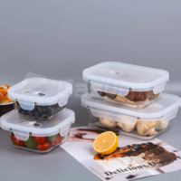 Conteneur en verre borosilicate cubique moderne de haute qualité avec valve d'air, sûr pour les aliments, pour la conservation des céréales sèches, idéal pour la cuisine, le café et les fêtes
