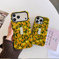 Étui de téléphone de luxe à imprimé léopard pour iPhone 16 17 15 13 12 11 Pro Max 14 Plus, coque de protection rigide 2 en 1 Funda
