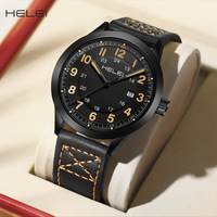 Nouvelle montre de sport pour homme, marque Quartz Fashion, 42 mm, étanche, avec bracelet en cuir véritable et affichage automatique de la date