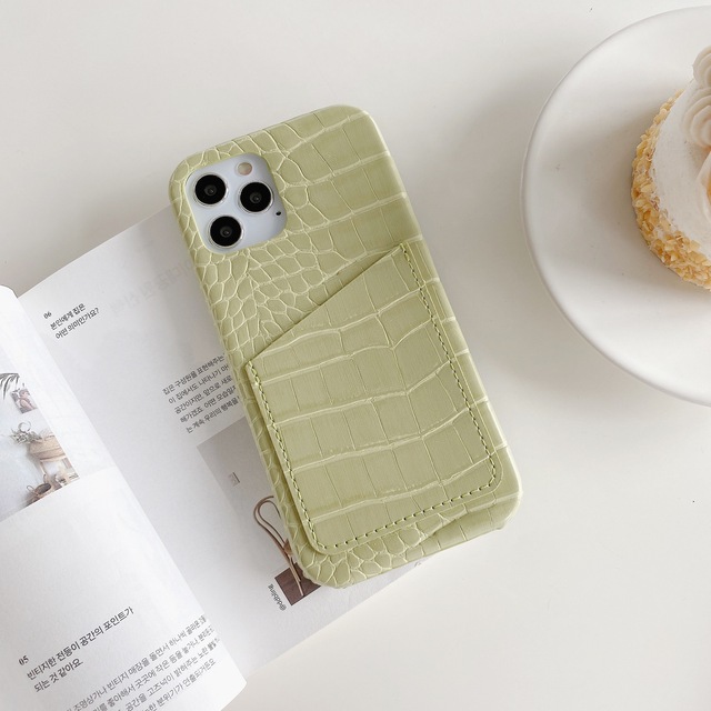 Tschick Phone case with Slot crocodile Pattern Suitable for iPhone 16 11 12 13 14 15 Pro Max 16Plus Protective case Back Cover