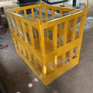 Cesta de acero roja para grúa, plataforma de trabajo en altura para construcción, capacidad de carga 300 kg - Product Image 4