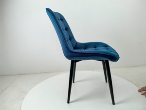 Sedia <span class=keywords><strong>da</strong></span> <span class=keywords><strong>Pranzo</strong></span> in Velluto con Gambe Nere <span class=keywords><strong>da</strong></span> Interno Imbottita in Stile Nordico Elegante per Ristorante <span class=keywords><strong>Sala</strong></span> <span class=keywords><strong>da</strong></span> <span class=keywords><strong>Pranzo</strong></span> Grigia - Product Image 3