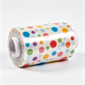 ฟิล์มพลาสติกใสลายจุดสีสันสดใส สำหรับห่ออาหารและห่อของขวัญ - Product Image 1