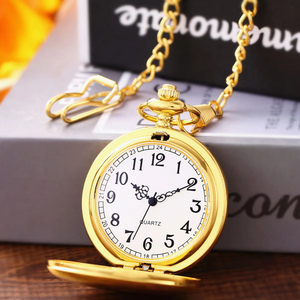 Özelleştirilebilir Klasik Yüzey Lazer Logolu Kuvars Cep Saati Kapaklı Retro Altın En Çok Satan Cep Saati - Product Image 2