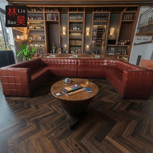 Canapé KTV de style européen Meubles de bar en forme de U personnalisés avec table basse lumineuse pour la maison Coin Beer Shop Night Club - Product Image 2