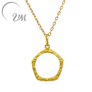 Collier pendentif en argent 925 plaqué or avec perle, vente en gros, cadeau de fiançailles, de mariage, à porter au quotidien, pour homme et femme, UM Jewelry - Product Image 1