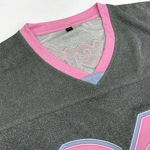 Maillot de football rétro surdimensionné personnalisé Streetwear maillot de football américain en maille recadrée Boxy T-shirts de football - Product Image 3