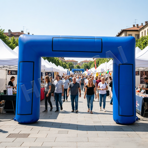 Arche de départ gonflable géante bleue avec logo personnalisé pour compétition sportive, arche de course gonflable, entrée de salon professionnel et d'exposition - Product Image 1