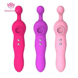 SacKnove 2 en 1, Juguetes sexuales vaginales de conejo, 7 modos de succión, 12 velocidades, doble vibración, estimulación del pezón del pecho, vibrador de succión para mujeres