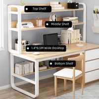 Zhishuyunfang Bureau multifonctionnel en MDF avec étagère intégrée pour la maison – Bureau compact pour petits espaces, idéal pour le gaming et le télétravail