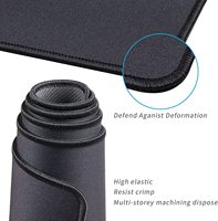 Tapis de souris de jeu XXL personnalisé noir imperméable à surface ultra-lisse avec bords cousus