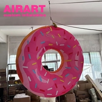 Donut gonflable suspendu, utilisation en magasin de desserts, décoration de donut gonflable rose