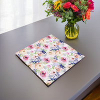 Serviettes en papier imprimées personnalisées Serviettes en papier jetables à motif de fleurs roses pour la table du déjeuner de printemps