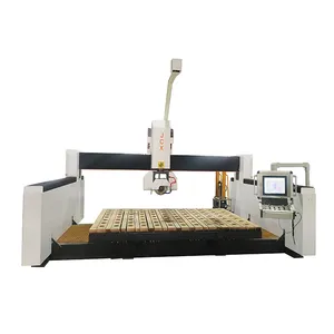 Comercial JCXstone Cnc Router 5 Axis Granite Bridge Saw Pedra Cnc Gravura Corte Cortador De Vidro Máquinas De Corte De Pedra