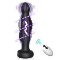 Ferngesteuerter Wriggling-Vibrator Analplug Prostata-Massagegerät Erwachsenen-Sexspielzeug für Männer und Frauen 10 Wriggling-Modi 10 Vibrationsmodi Butt Plug