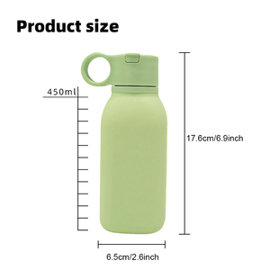 Silicone <b>Water</b> <b>Bottle</b> Portable Reusable <b>Water</b> Tumbler BPA-Free Leak-Proof Lightweight Durable for Gym Travel Camping Hiking - Product Image 2