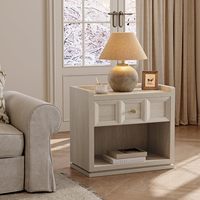Meuble de chambre nordique blanc, style européen, en acier inoxydable et panneaux de particules, table de chevet avec tiroir, mini, moderne, modulable