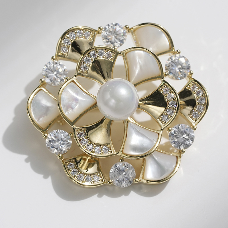 Perle coquillage doré X5070-2-280