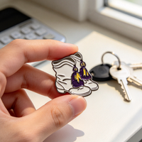 Broches personnalisées en émail métallique, design bottes de sorcière, avec paillettes violettes, pour cadeaux souvenirs