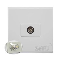 Placa de Pared para Conector Hembra BNC de Cámara CCTV Tipo SeTo 86, Placa Keystone, Piezas de Telecomunicaciones, Material ABS, Negro, CE
