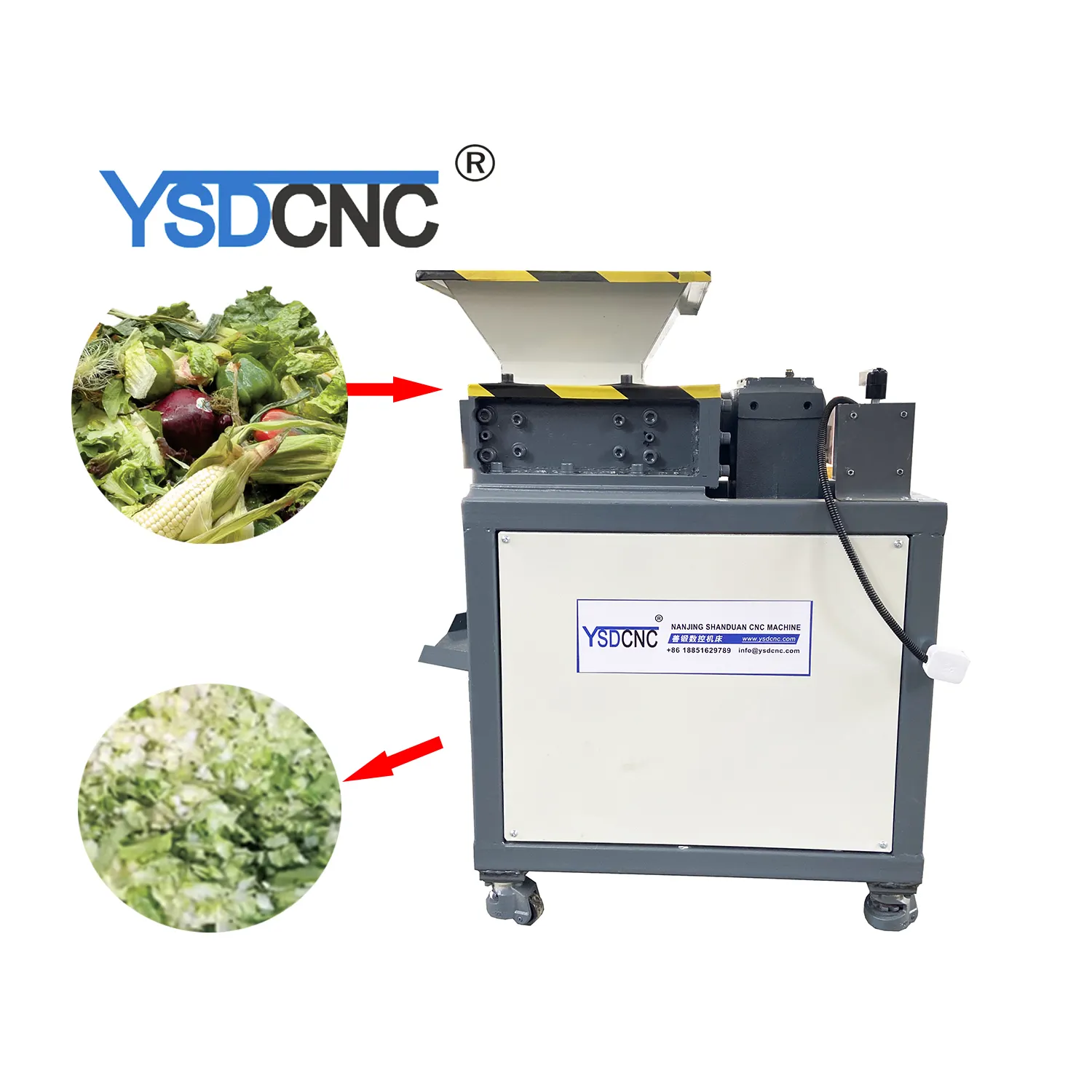 YSDCNC di alta qualità impianti agricoli rifiuti domestici piccolo trituratore per la vendita