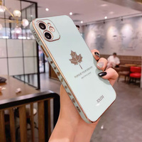 Housse de protection souple en TPU avec feuilles d'érable pour Iphone 17 16 Pro Max 15 14 Plus 13 12 11 Mini X XR XS MAX