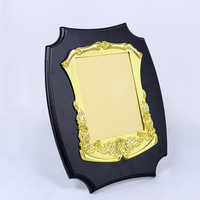 Plaque de sublimation dorée en gros d'usine, plaques vierges en bois noir pour certificats, cadres de récompenses en MDF pour impression, cadeaux MH-T355