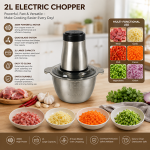 Procesador de Alimentos Eléctrico, Recipiente de Acero Inoxidable SUS 304, Picadora de Carne, 2L, Multifuncional, Picadora de Vegetales, Venta al Por Mayor - Product Image 5