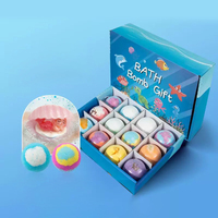 Prix d'usine, coffret cadeau de bombes de bain pour enfants, 12 pièces avec des jouets marins, ingrédients naturels, arôme relaxant, bombes de bain à mousse douce