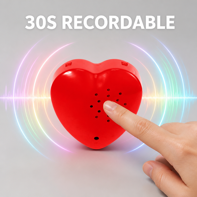 Factory Custom Professional 30s Mini Voice Recorder for Kids Heart Shaped Recordable Sound Chips Plush Toy Music Module