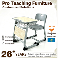 Pieds de table de type C pour étudiants, ensemble moderne de bureau et chaise d'école, personnalisable et portable, fabricant de mobilier scolaire OEM pour salles de classe