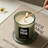 Bougie parfumée de luxe personnalisée en cire de soja aromatique, dans un bocal en verre transparent en forme de cloche, avec couvercle et boîte cadeau