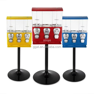 Özelleştirilebilir Renkli Otomatik Jetonlu Mini Otomat / Sakız Topları Zıplayan Top Şeker Üçlü Başlıklı Kapsül Oyuncak Makinesi - Product Image 3