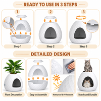 Maison pour chat d'intérieur créative avec bac à litière caché, meubles pour chat en PP imperméable pour la décoration de la maison