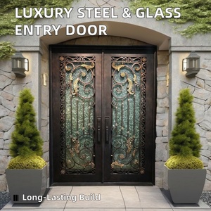 Porte en acier et verre moderne haut de gamme avec isolation thermique pour une utilisation extérieure dans les appartements, les halls, les gymnases, les hôtels, les villas, les centres commerciaux - Product Image 2