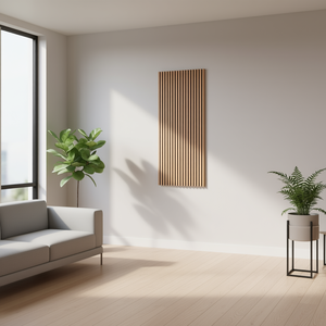 Panneaux acoustiques modernes en lattes de bois 23,6x47,2 pouces, chêne clair, lot de 4 pour décoration murale - Product Image 2