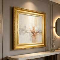 Moulure en pin massif sculptée classique avec perles 88x43mm, bandes de bois gaufrées or et argent pour grandes toiles à l'huile