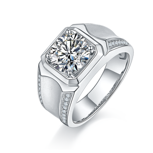 Anéis de Noivado para Homens com Moissanite de Corte Brilhante de 3ct, Prata Esterlina 925, Banhado a Ouro 18K, Cravação em Garras, Banhado a Ródio - Product Image 1