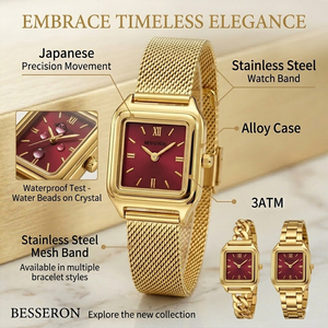 5pcs Women's Casual Gold Quartz Watches Steel Strap Luxury Necklaces Rings Earrings Bracelets Five-piece Watch Set Gift - Product Image 3