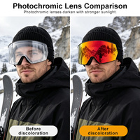 Lunettes de ski personnalisées par le fabricant, protection UV, lunettes de ski, lunettes de sport de neige, verres photochromiques anti-buée, lunettes de snowboard