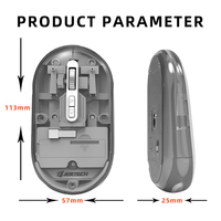 JERTECH WB110 Souris PC transparente USB 2.4GHz sans fil