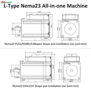 Motor paso a paso Allgreen 36V 4A 2 fases Nema23 integrado de 1/2/3 N.m con controlador de bucle abierto para máquina automatizada - Product Image 5
