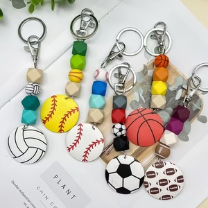 Llavero de Silicona con Estampado Deportivo <span class=keywords><strong>2026</strong></span>, Colgante de Madera con Cuentas, para Regalo del Día de la Madre - Product Image 6