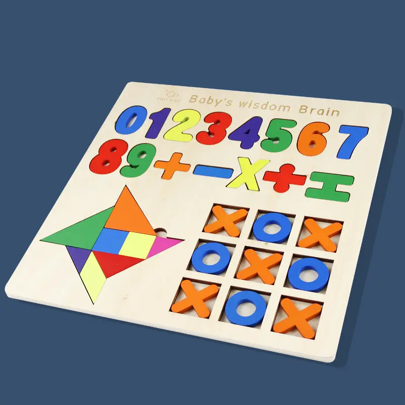 Neues Design Buntes 3-in-1-Puzzlespiel Regenbogen-Gebäude-Bildung Kinder Russisches Puzzle-Brett Tangram-Spielzeug 3d Holz-Puzzle-Block