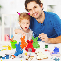 2025 Pâques en bois debout ornements bricolage artisanat joyeux pâques lapin fête Table enfants jouets cadeau décoration de la maison