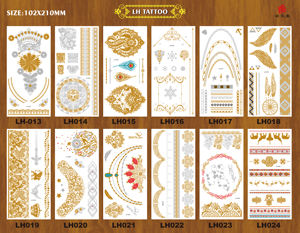 Adesivi per Tatuaggi Temporanei Personalizzati con Foglia d'Oro, Adesivi Metallici per Gioielli, Adesivi per Tatuaggi Temporanei con Motivi in Pizzo - Product Image 4