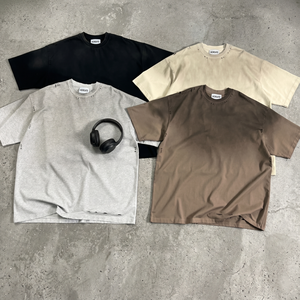 เสื้อยืดพิมพ์ลายวินเทจแบบย้อมสี TKAN6631 สตรีทแวร์ คอหนา ทรงโอเวอร์ไซส์ ผ้าคอตตอนหนานุ่ม เสื้อเปล่าสำหรับผู้ชาย รับผลิตแบบ OEM - Product Image 1