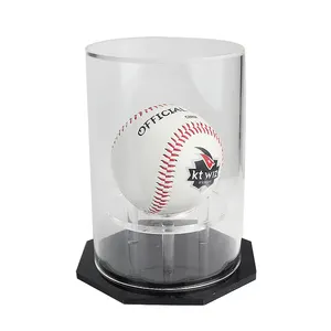 Golf Ball Display Plastic Clear Case Round Stackable Holder Baseball Display Box Football Soccer Rugby Ball Display Stand Case