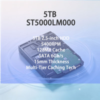 ST5000LM000 5TB 2.5 HDD Internal 5400RPM SATA 6Gb/s 128MB Cache Hard Drive Laptop Kapasitas Tinggi Penyimpanan Portabel Transfer Cepat