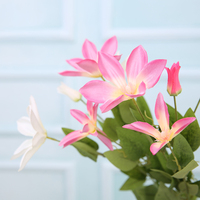 Fleurs artificielles réalistes de qualité supérieure, 3 têtes de clématites sur un seul tige, pour la décoration de la maison, les bouquets de mariée, les arrangements de vases